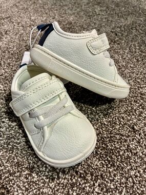 Carter's White Baby Sneakers with Navy Accent